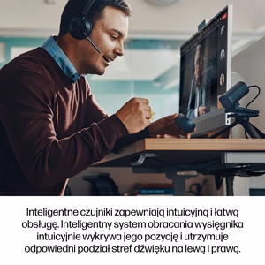 HP Poly Voyager Focus 2-M USB-C-C ausinės USB-C/A adapteris įkrovimo stovas