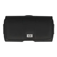 Tel Protect MAX diržo dėklas (DYDIS 14) Iphone 11/16 Plus/16 Pro/17 Pro/Huawei P30 Lite/Samsung S23/S24/S25 juodas, odinis (155x80x14 mm)