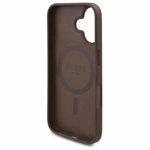Guess GUHMP16SP4ROPEMCW iPhone 16 6.1" rudas/rudas kietas dėklas 4G Gėlių Raštas Magnetinis