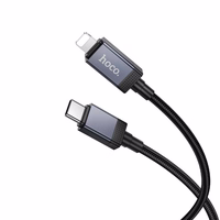 Kabelis USB C į Lightning Hoco PD 27W su ekranu 1 m X118 juodas