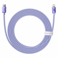 USB Kabelis Baseus "Crystal Shine" violetinis "Type-C / Lightning" 200cm (iki 20W)