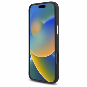 Mercedes MEHMP16L23SUGDK iPhone 16 Pro 6.3" juodas kietasis dėklas silikoninis su toniniu logotipu ir medžio raštu Magnetinis (MagSafe)