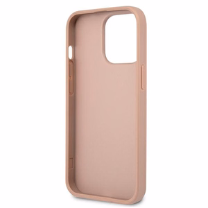 Guess GUHCP13LPSATLP iPhone 13 Pro / 13 6.1" rožinis kietasis dėklas SaffianoTriangle logotipas