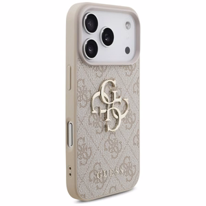 GUESS GUE005597 (4G PU Big Logo) dėklas, skirtas iPhone 18 Pro / 17 Pro, spalva – rožinė