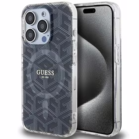 Guess IML GCube MagSafe dėklas telefonui iPhone 15 Pro Max - juodas