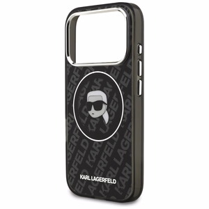 Karl Lagerfeld IML Karl Head Logo Magnetinis dėklas telefonui iPhone 17 Pro - juodas