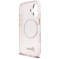 Guess IML Script Metal MagSafe Dėklas for iPhone 17 - rožinis