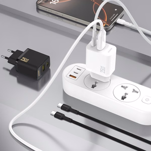 Dudao A26TCEU PD QC 25W GaN USB-A USB-C Wall Įkroviklis with USB-C Laidas - Baltas