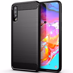 Anglies pluošto dėklas telefonui SAMSUNG Galaxy A70 / A70s - juodas