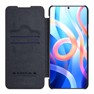 Nillkin Qin dėklas atverčiamas dėklas Xiaomi Redmi Note 11T 5G / 11S 5G / 11 5G (Kinija) / Poco M4 Pro 5G - juodas