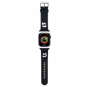 Karl Lagerfeld 3D Rubber Karl ir Choupette Heads dirželis juodas skirtas Apple Watch 38/40/41mm