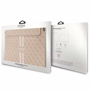 Guess 4G raštuotas dryžuotas 14" nešiojamojo kompiuterio dėklas - rožinis