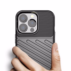 Thunder dėklas lankstus tvirtas patvarus dangtelis TPU dėklas iPhone 13 Pro juodas