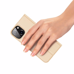DUX DUCIS Skin Pro knygos stiliaus dėklas telefonui iPhone 13 mini (m) - auksinis (m)