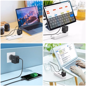 "Choetech GaN" C tipo USB sieninis įkroviklis 61W Power Delivery juodas (Q6006)
