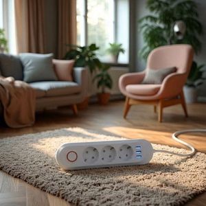 Maclean power strip, 3 socket extension + 3xUSB, 110-240V AC 50/60Hz, 2.1A max 2500W, 1.5m, white, MCE394 W