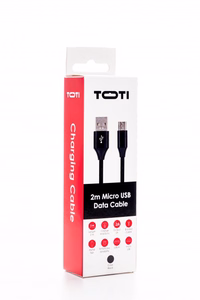 SEEK TOTI USB-A į Micro USB, 2 m pynimo laidas 2A, juodas
