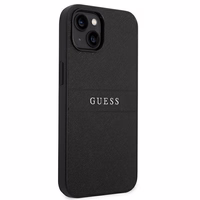 Guess Saffiano dirželis dėklas telefonui iPhone 14 Plus - juodas