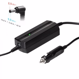 Automobilinis įkroviklis nešiojamam kompiuteriui Akyga AK-ND-31 (19V / 3.42A 65W 5.5 x 2.5mm) ASUS / TOSHIBA 1.2m