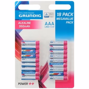 Grundig AAA / R03 1.5 V alkaline batteries, 18 pcs.