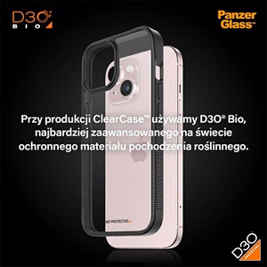 Karinio Lygio Sertifikuotas PanzerGlass ClearCase dėklas telefonui iPhone 15 - Skaidrus & Juodas
