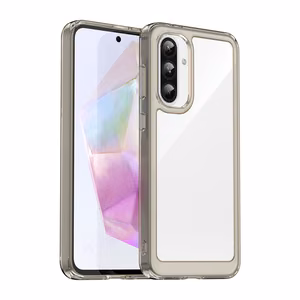 Kosmoso dėklas Samsung Galaxy A26 su lanksčiu rėmu - pusiau permatomas, juodas