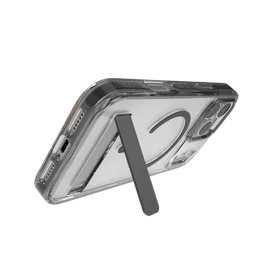 ZAGG Santa Cruz Snap KS Magnetinis dėklas telefonui su stovu iPhone 17 Pro Max – skaidrus ir juodas