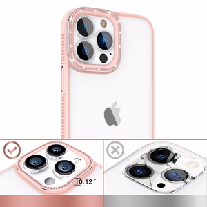 Kingxbar Sparkle Series dėklas telefonui iPhone 13 Pro Max su kristalais galinis dangtelis rožinės spalvos