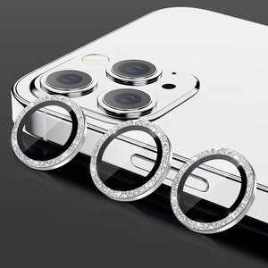 Apsauginis stiklas HARD DIAMOND kamerai (LENS) Iphone 15 Pro/15 Pro Max sidabrinis (3 vnt.)