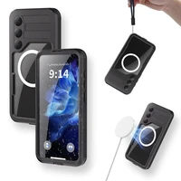 Vandeniui atsparus dėklas SHELLBOX MARS su metaliniu žiedu, skirtas SAMSUNG S25 Plus, juodas