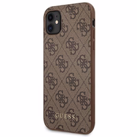 Guess 4G Metal Gold Logo dėklas telefonui iPhone 11 / Xr 6.1" - Rudas