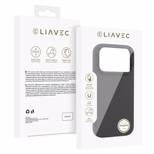 Liavec Silky dėklas su metaliniu kameros rėmeliu, skirtas iPhone 18 Pro Max/17 Pro Max, juodas