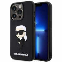 KARL LAGERFELD KLHCP14X3DRKINK IPHONE 14 PRO MAX 6.7 "JUODAS/JUODAS HARDCASE RUBBER IKONIK 3D