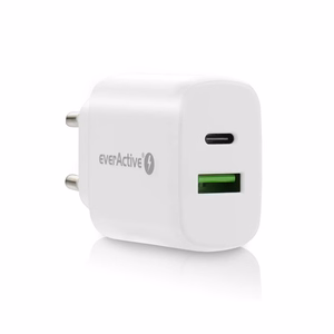 Įkroviklis 1 x USB Quick Charge 3.0, 1 x USB-C PD PPS 25W baltas