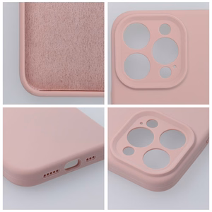 Silikoninis 2mm dėklas telefonui IPHONE 15 Pro Max smėlio rožinis