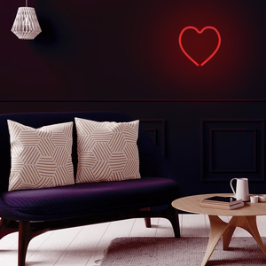 Neon LED Light HEART raudonas Bat + USB FLNE07 Forever Light