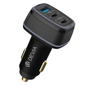 Devia automobilinis įkroviklis Extreme 115W 2x USB-C 1x USB juodas