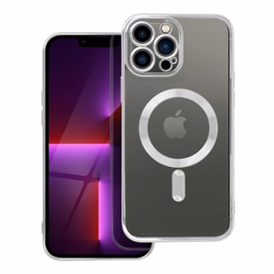 ELECTRO MAG COVER dėklas telefonui suderinamas su MagSafe iPhone 13 Pro Max sidabrinis