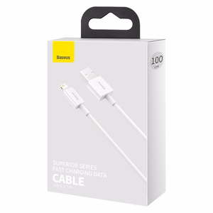 Baseus CALYS-A02 mobiliojo telefono laidas Balta 1 m USB A Lightning