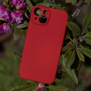 Paprastas spalvotas magnetinis dėklas telefonui iPhone 14 6,1" raudonas