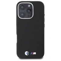 BMW M Edition Kevlar apvyniotas metalinis iPhone 16 Pro Max dėklas - juodas