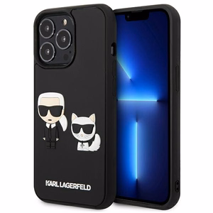 Karl Lagerfeld KLHCP13L3DRKCK iPhone 13 Pro / 13 6.1" juodas kietas dėklas Karl&Choupette Ikonik 3D