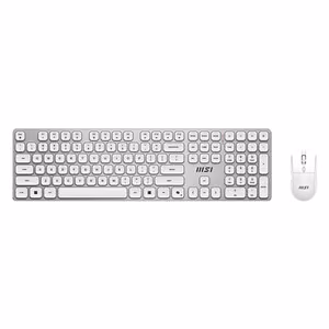 MSI FORGE K210 WIRELESS COMBO WHITE US Keyboard and Mouse Set Wireless Mouse included US White