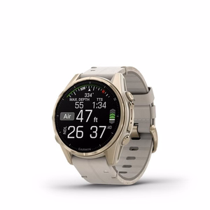 Garmin Fenix 8 3,3 cm (1.3") AMOLED 43 mm Skaitmeninis 416 x 416 pikseliai Lietimui jautrus ekranas Auksas „Wi-Fi“ GPS (palydovinis)