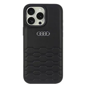 Audi Sintetinės odos iPhone 16 Pro Max 6.9" juodas/juodas kietas dėklas AU-TPUPCIP16PM-GT/D2-BK