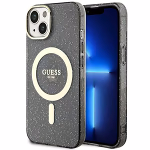Guess GUHMP14MHCMCGK iPhone 14 Plus 6.7" black/black hardcase Glitter Gold MagSafe