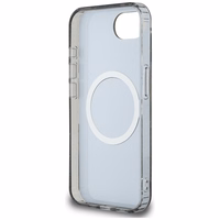 Guess IML Metal Glitter Flowers Triangle Magnetinis dėklas telefonui iPhone 16e - juodas