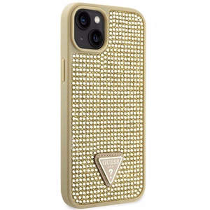 GUESS dėklas IPHONE 13 / 14 / 15 GUHCP14SHDGTPD (Rhinestone trikampis) auksinis