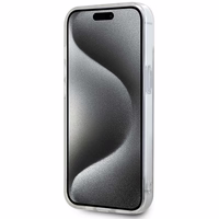 DKNY IML languotas mono raštas ir margintos juostos magnetinis dėklas telefonui iPhone 15 / 14 / 13 - smėlinis