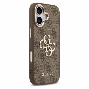 Guess 4G Big 4G Classic Logo dėklas telefonui, skirtas iPhone 17 – rudos ir auksinės spalvos